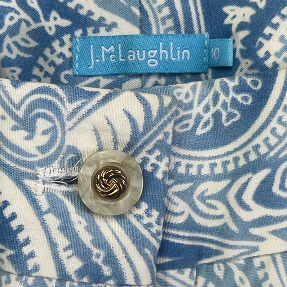 J. McLAUGHLIN Blue‎ & White Paisley Light Weight Jeans Size 10 X 31.5 Inseam - Picture 5 of 11